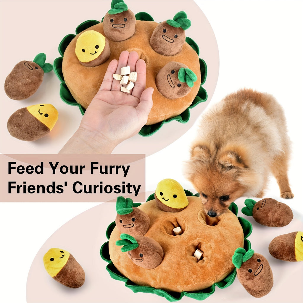 Interactive Dog Puzzle Toys Sniffing Pads Pet Feeding Pads With Removable Squeaky Plush Toys Durable Polyester Slow Feeder Play Pads For Foraging