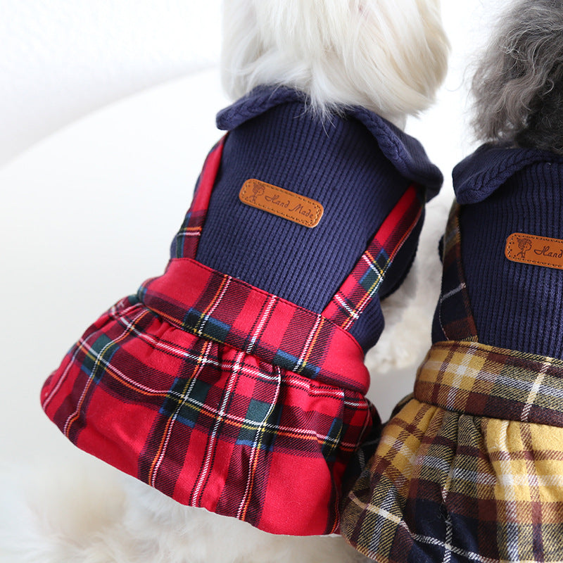 College Collar Plaid Skirt Cute Cat Clothes