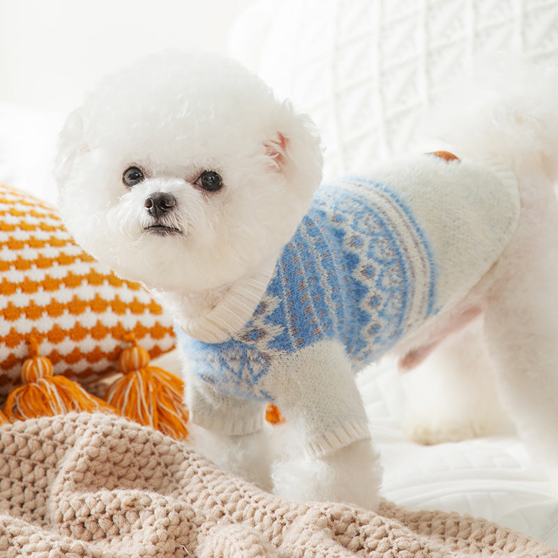 Little Dog Diamond-shaped Sweater For Warm Autumn And Winter, Thick Two-legged Cat And Teddy Bear Clothes For Small And Medium-sized Dogs