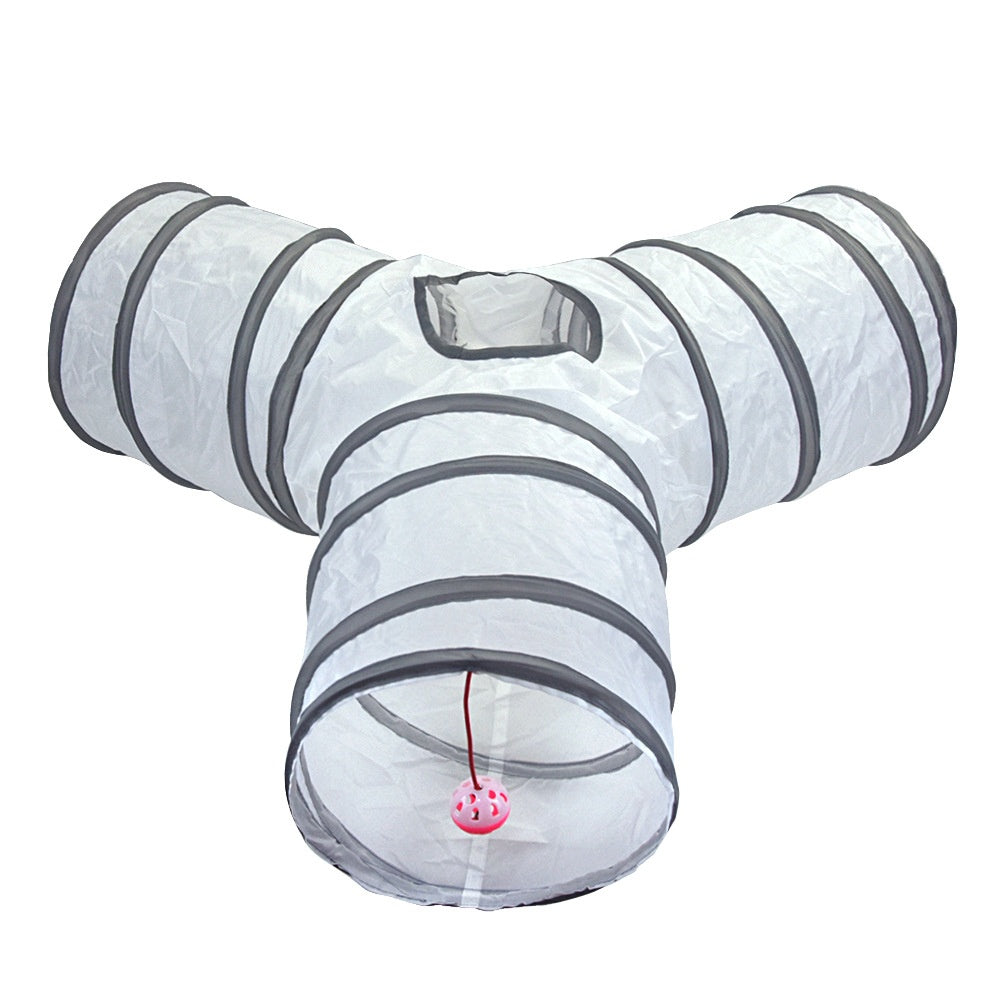 White Cat Tunnel Rolling Dragon Pet Toy Supplies