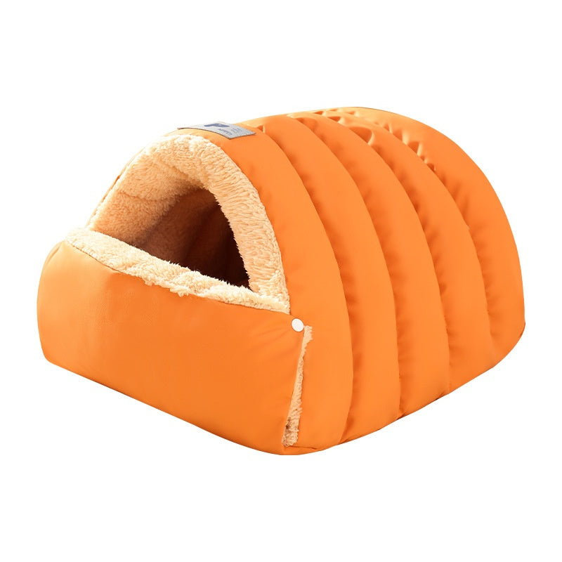 Enclosed Sleeping Bag Pet Bed For Winter Warmth