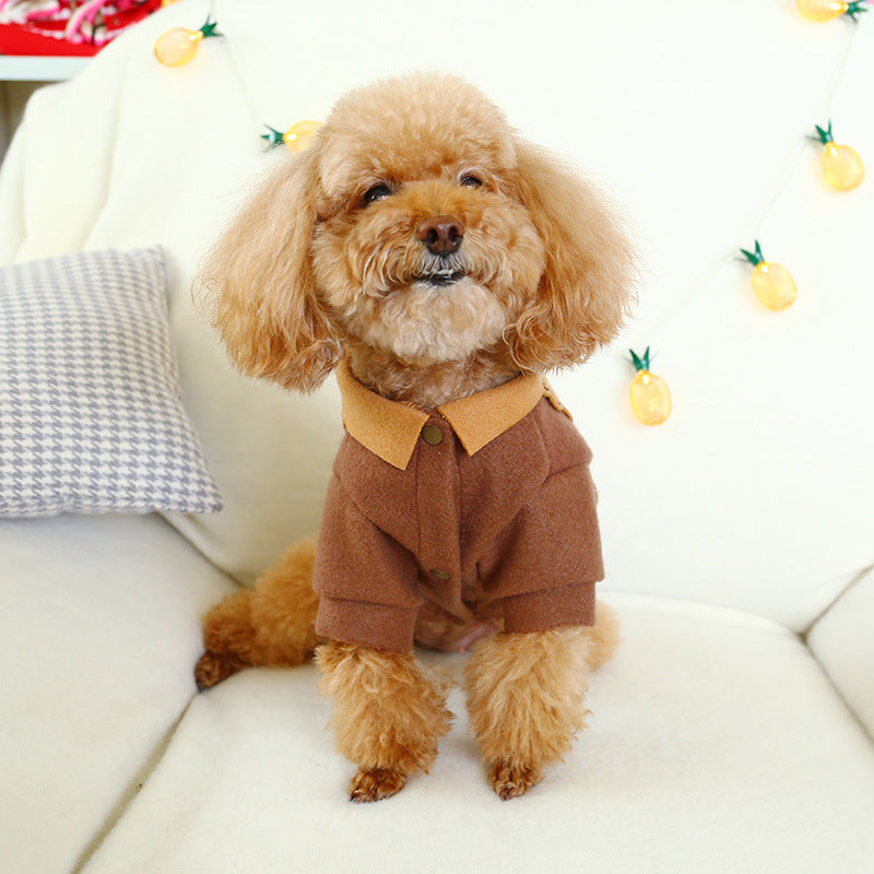 Teddy dog clothes new winter pet supplies woolen sweater thick section