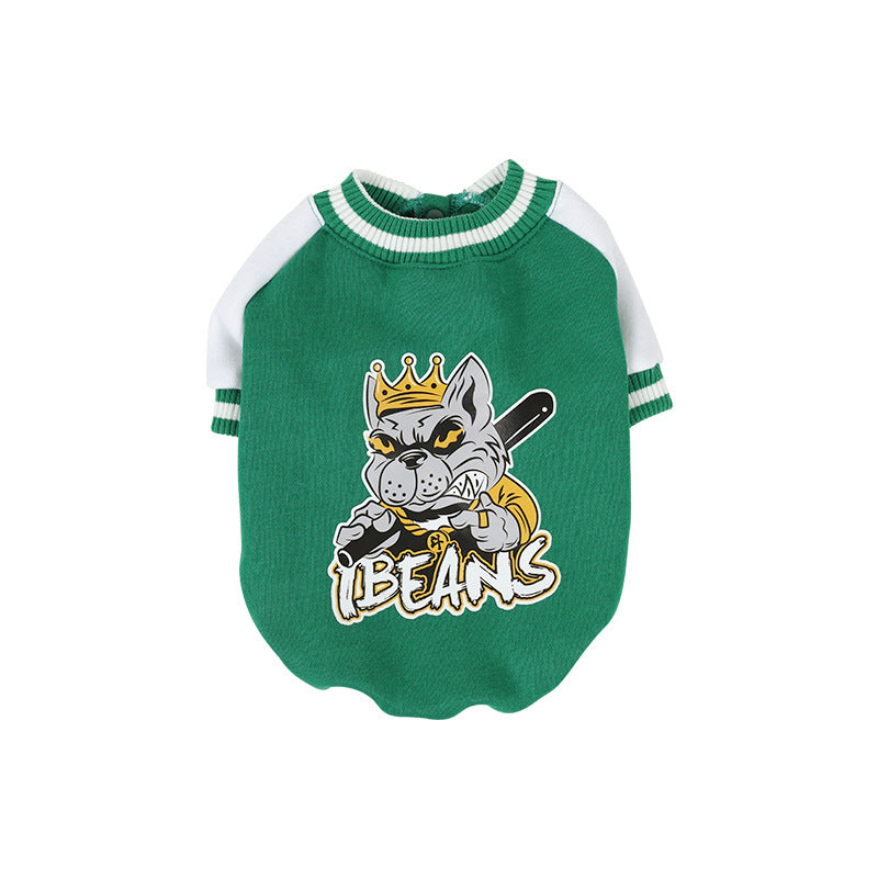 Fleece-lined Warm Baseball Shirt Pet Clothes