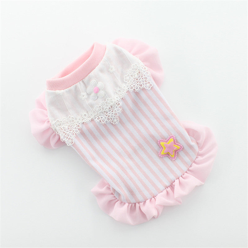 Cartoon striped pet clothes
