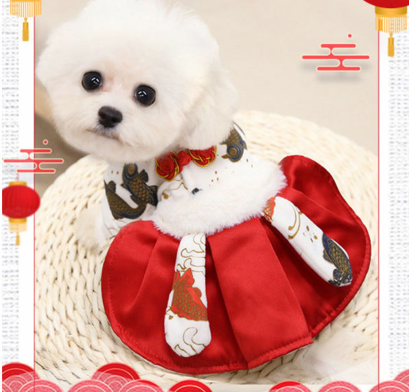 Cat New Year's Clothing Clothes Dog Skirt
