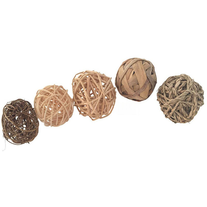 Natural Hand-woven Ball Rattan Ball Set