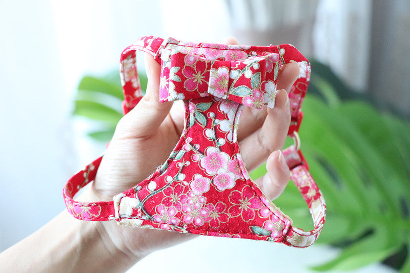 Japanese Style Cat Traction Rope To Prevent Break Free Chest Strap