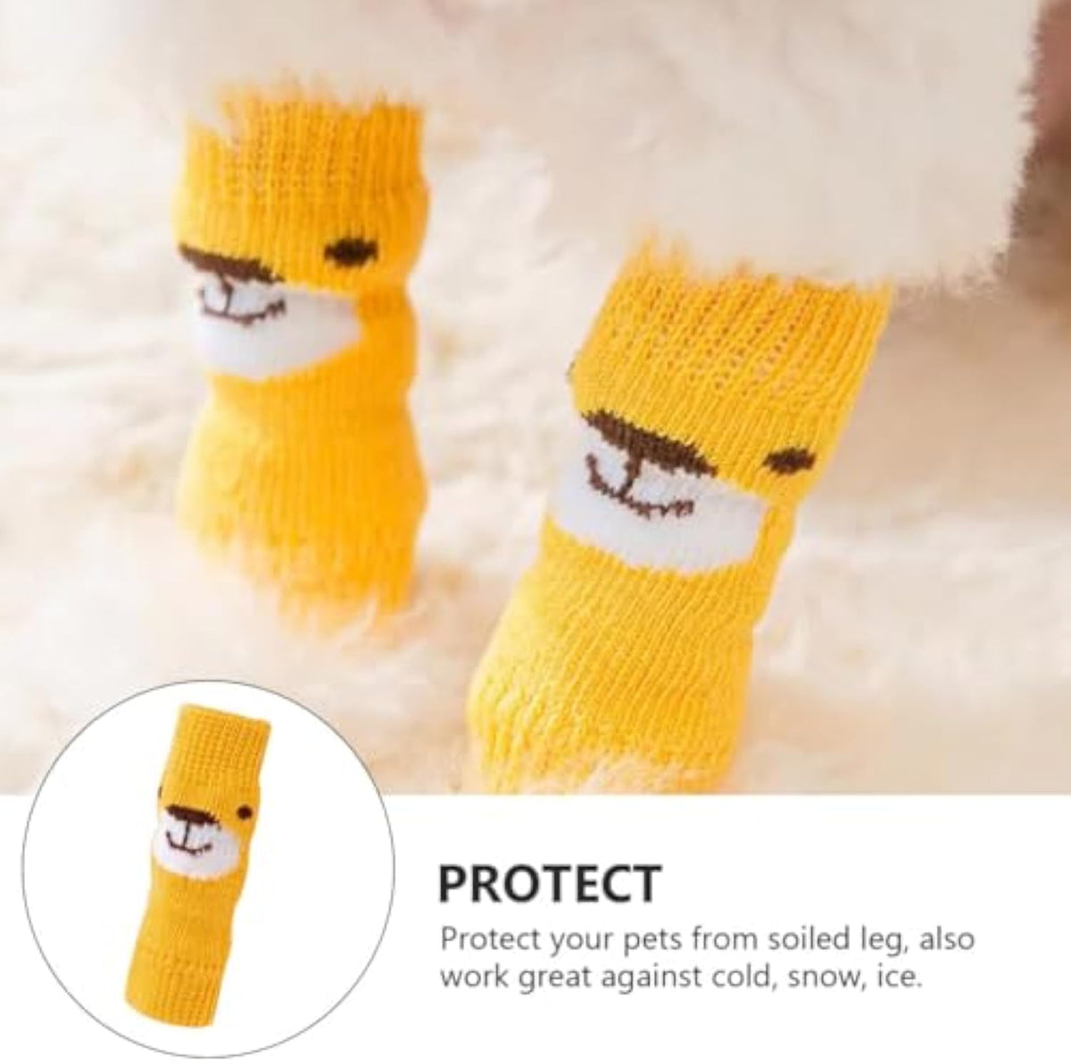 4-Piece Set Of Pet Socks Winter Warmth Pet Dog Leg Socks Puppy Short Boots Dog Front Leg Support Dog Leg Protection Pet Leg Cover Dog Cat Pet Dog