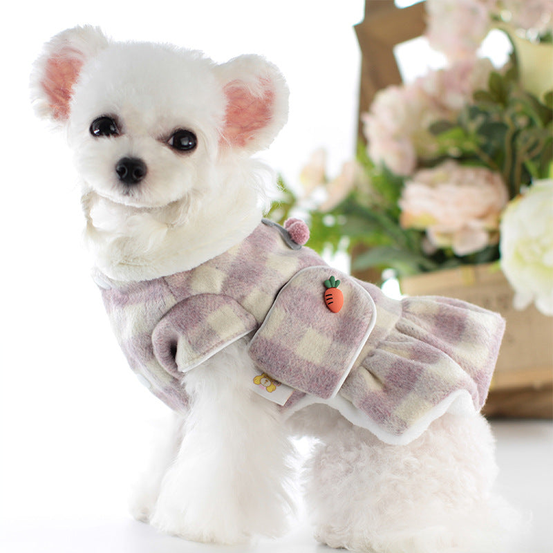 Plaid Skirt Pet Dog Clothes VIP Baby