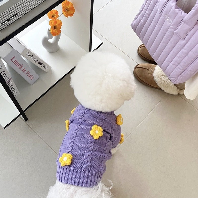 Flower Print Fashion Personality Dog Clothes