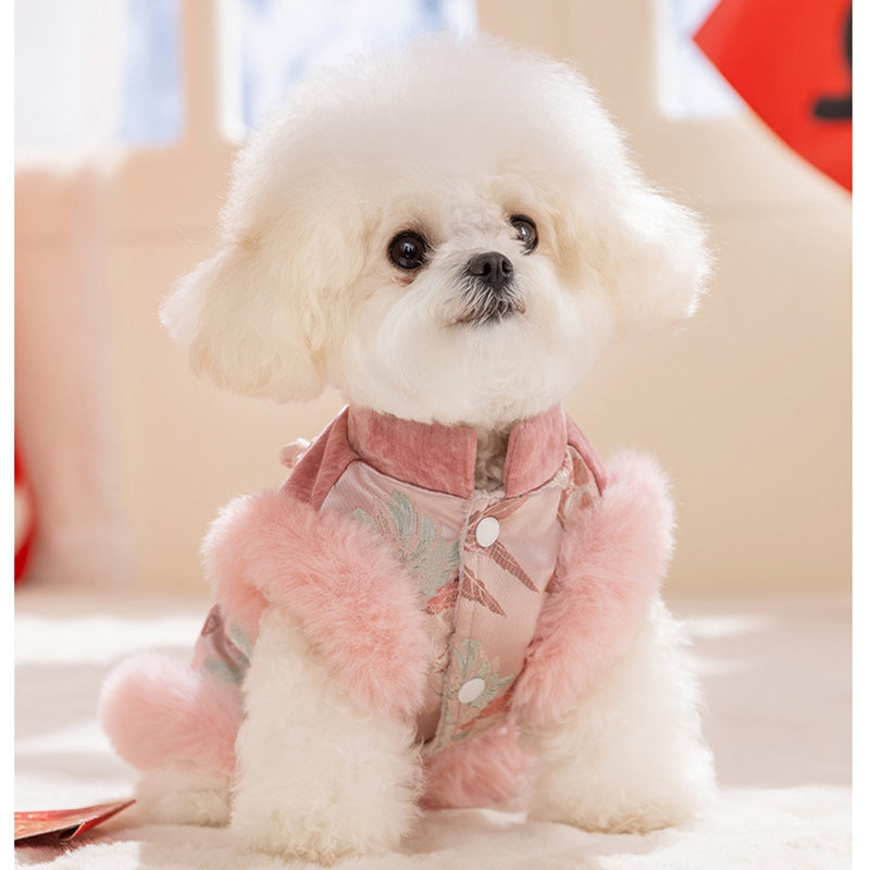 Autumn And Winter Dog New Year Clothes, Chinese-style Small Dog New Year Clothes, Festive Cat Cotton-padded Jackets, Pet Tang Suits