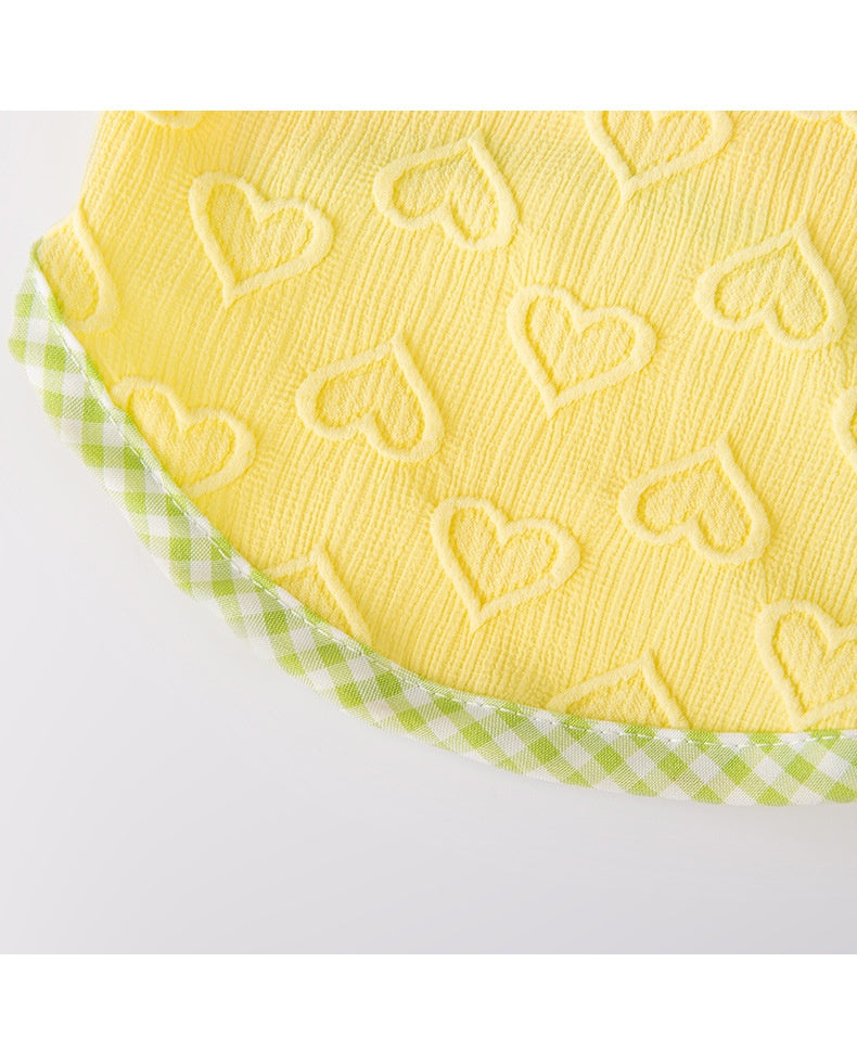 Heart Relief Texture Bow Suspenders Vest Small Dog