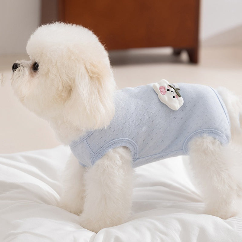 Spring And Summer Dogs, Small And Medium-sized Dogs, Simple And Fashionable Fabric Label Baby Belly Clothes, Cat Four-legged Air-conditioned Suits