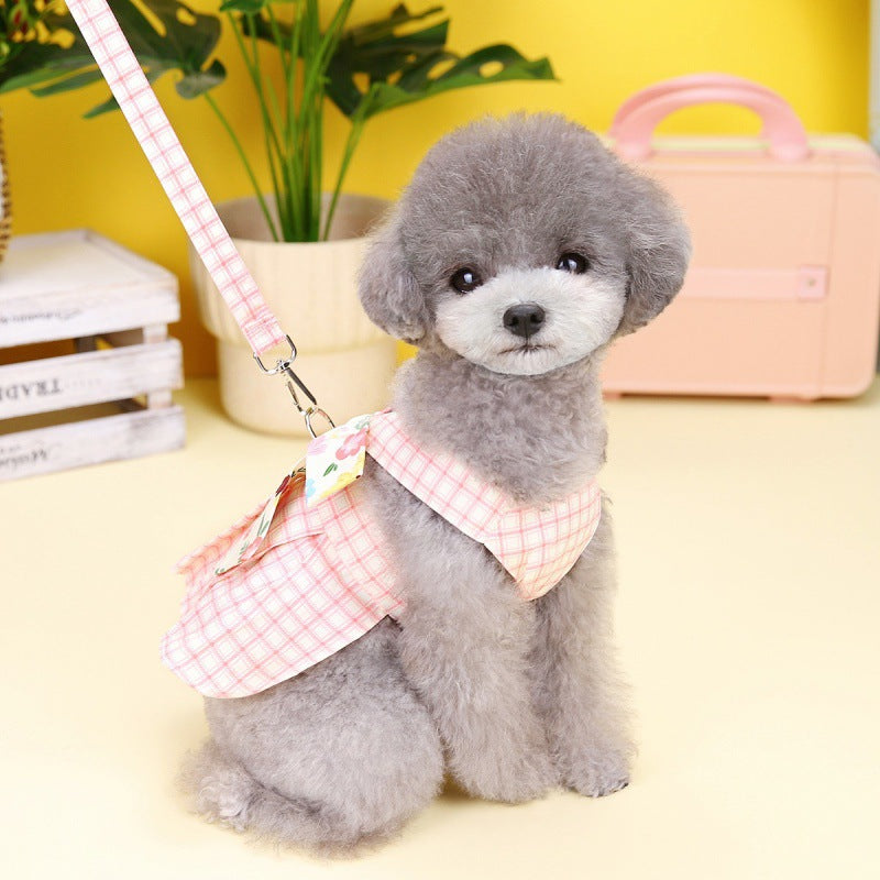 Plaid Patchwork Corset Pet Princess Dress