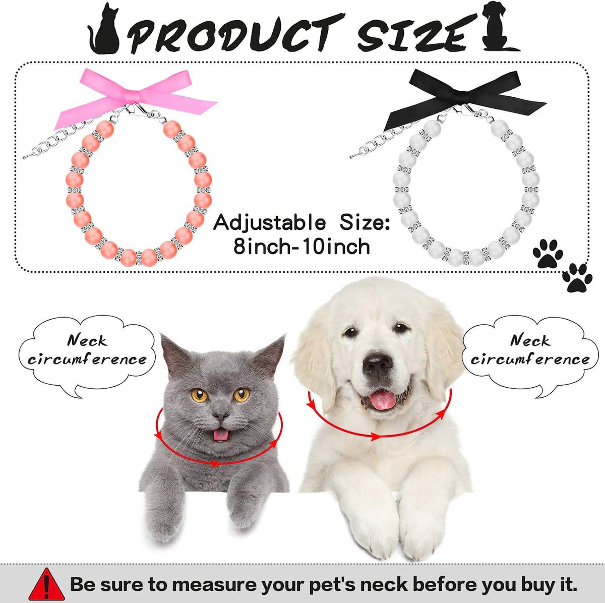 Diamond Dog Pearls Necklace Jewelry For Small Dogs Puppy - Bling Rhinestones Cat Wedding Collar Yorkie Girl Clothes Costume Outfits Accessories