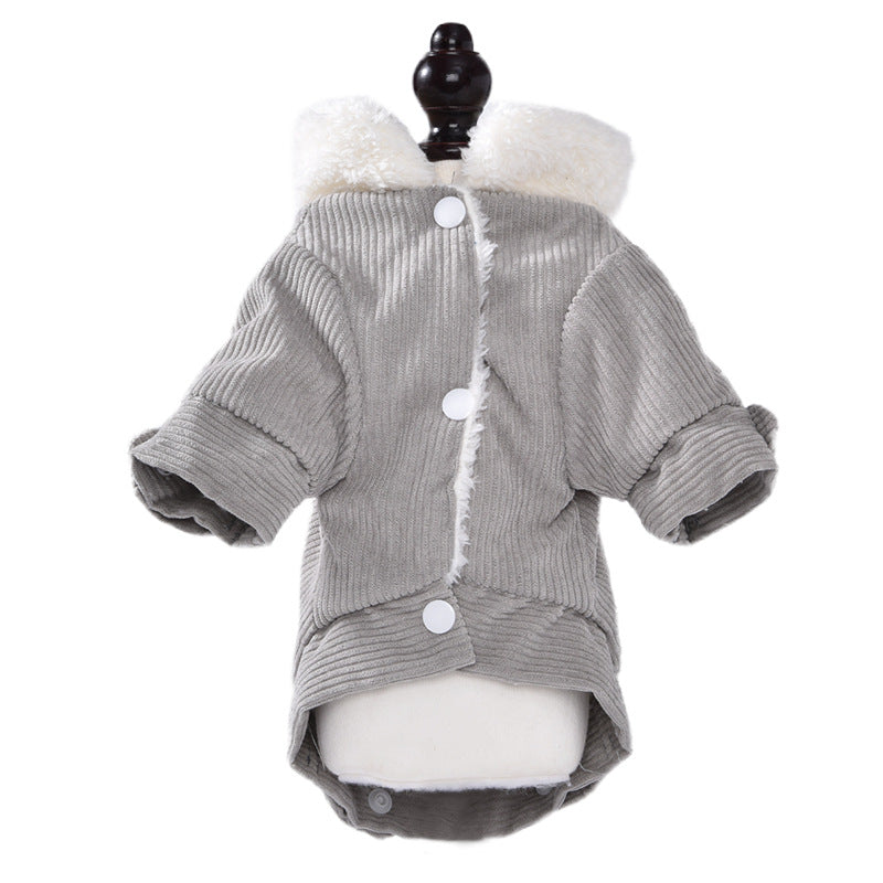 Dog Clothes Autumn And Winter Fleece Lined Padded Warm Keeping Lambswool Vest Cat Pet Clothing