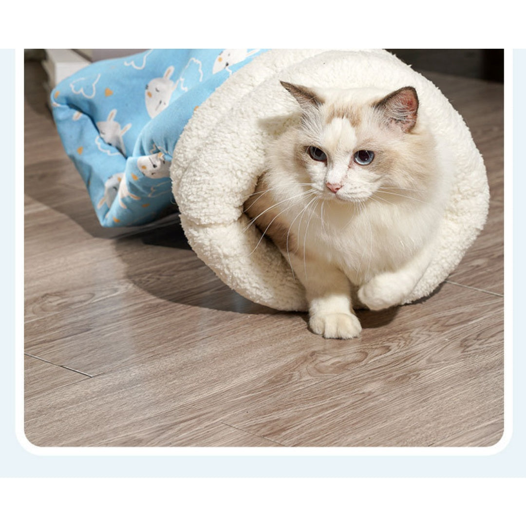 Thickened Cute Cartoon Enclosed Cat Sleeping Bag For Autumn Winter