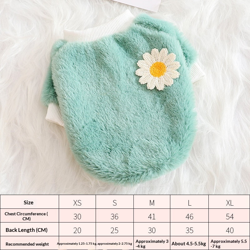 Cold-proof Cotton Pet Coat With Two-legged Fleece Design To Keep Your Pet Clean