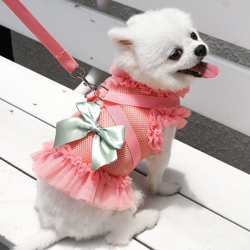 Dog Pet Breathable Mesh Skirt Chest Strap Clothes