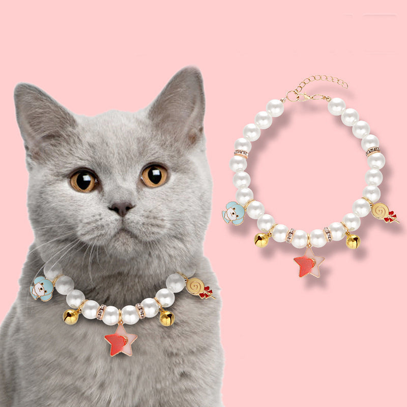 Pearl Hand-woven Adjustable Cat Collar