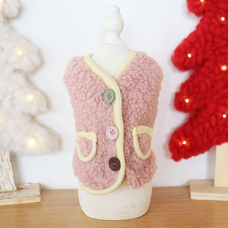 Three-color Snap-button Wool Vest Four-color Cute Little Bear
