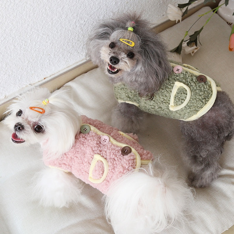 Three-color Snap-button Wool Vest Four-color Cute Little Bear