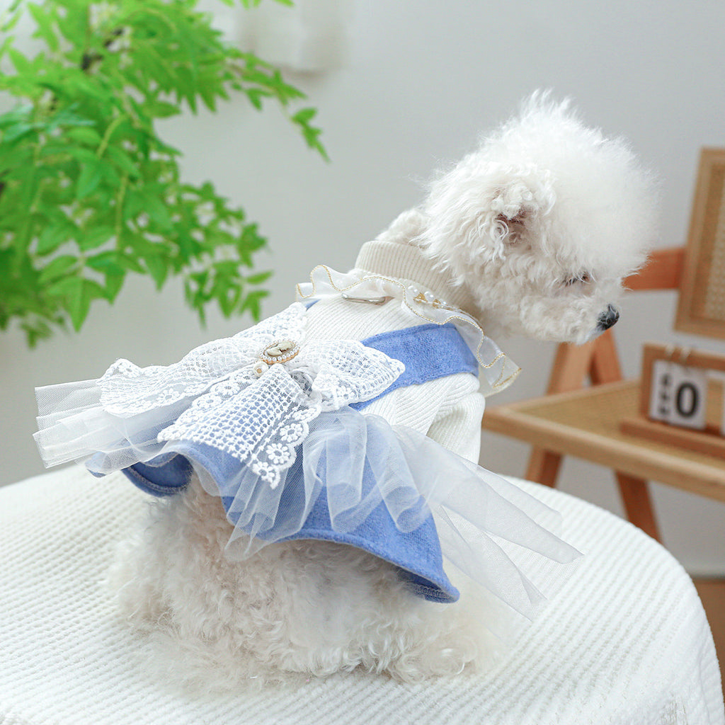 Pearl Lace Cute Pet Dog Cat Clothes And Dresses