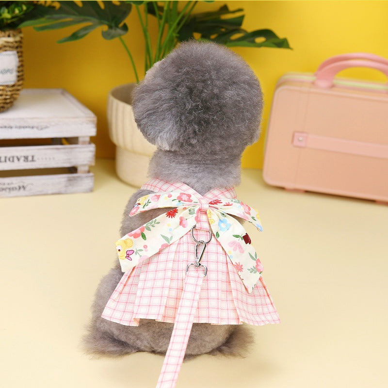 Plaid Patchwork Corset Pet Princess Dress