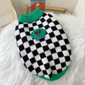 Black And White Checkered Sweater Pet Puppy Clothes
