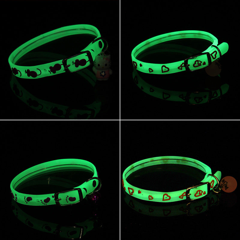 Luminous Bell Collar Dog Silicone Rubber Collar