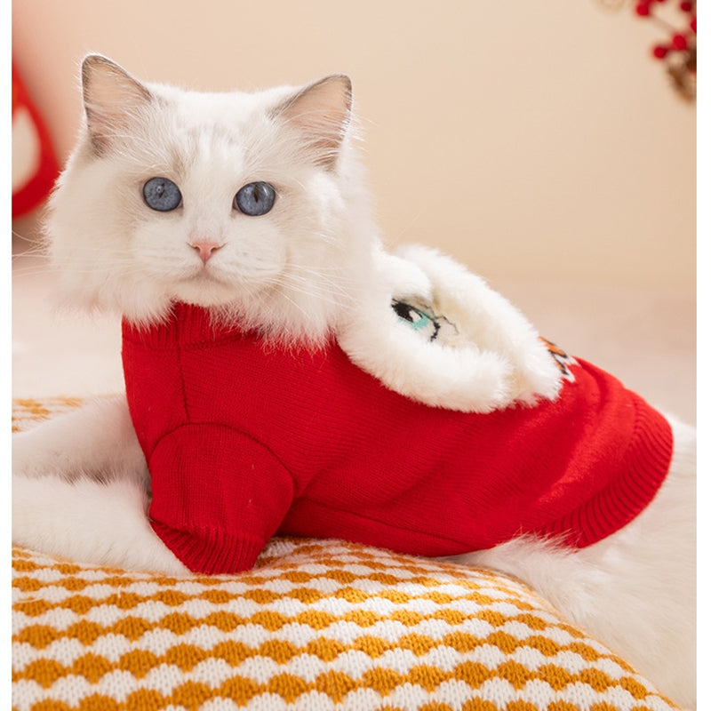 Cats' Autumn And Winter Warmth, Hairless Cats, New Year Lion Dance, Festive Two-legged Sweaters, Knitted Sweaters, Dog And Pet Cat Clothes