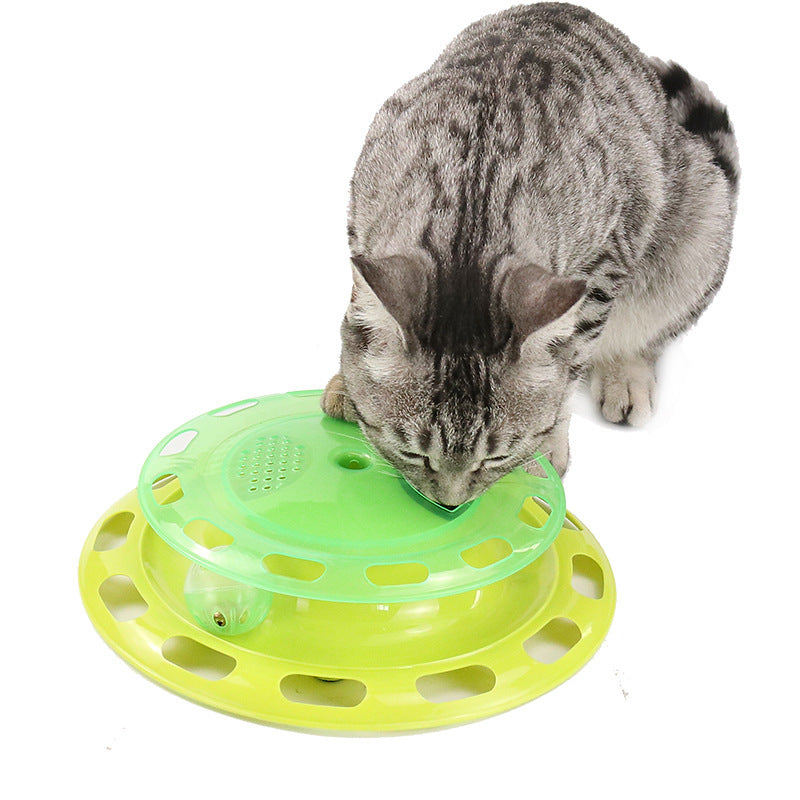 Feeding Cat Toy Bell Ball Puzzle Cat Turntable