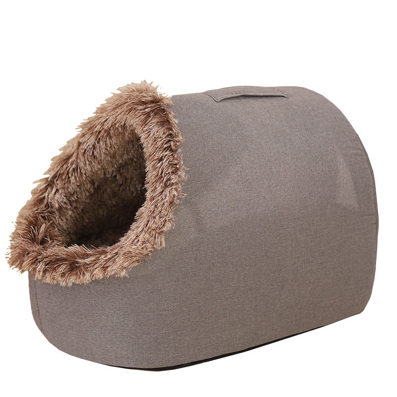 Stylish Thickened Insulated Enclosed Cat Bed