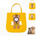 Paw Peek Bag, Breathable Pet Canvas Shoulder Carrier, Cat Dog Tote Colorful Animal Shapes Carrying Bag With Head-Out Design Adjustable Neck Small Dog