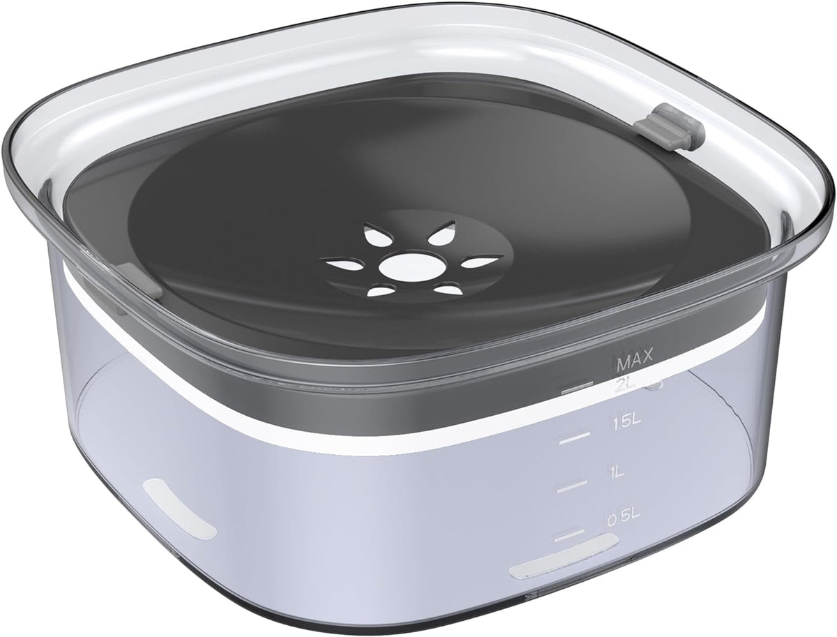 Dog Water Bowl 2L No Spill Dog Bowl Large Capacity Spill Proof Slow Water Feeder No Splash Dog Bowl Pet Water Dispenser Vehicle Carried Travel Slow