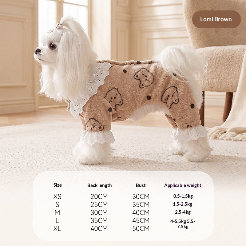 Pet Fleece-lined Four-legged Warm Fleece Coat