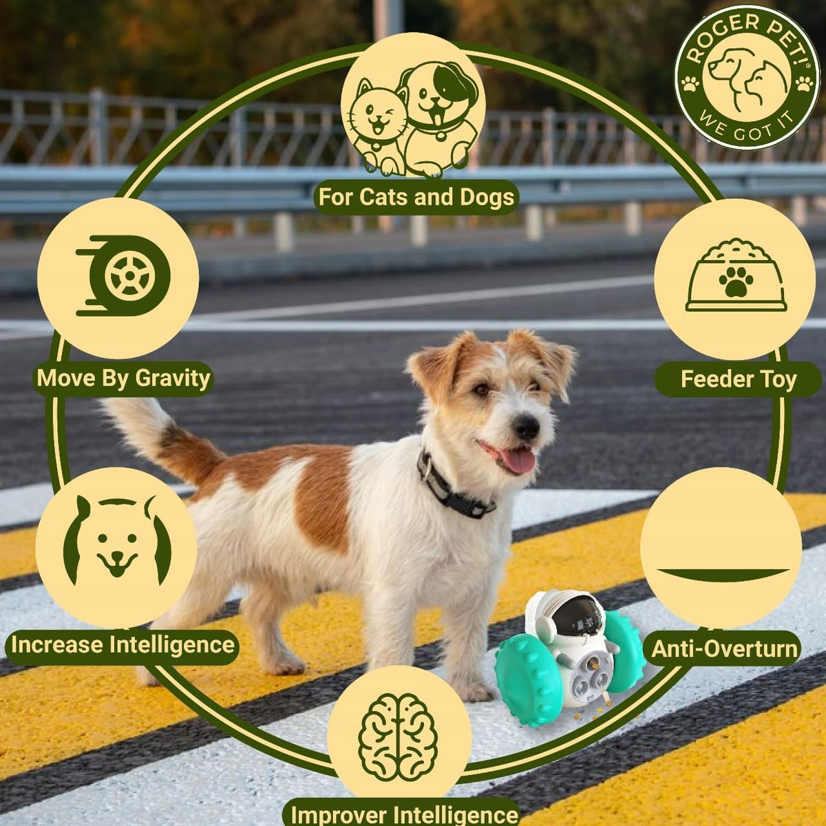 Dog Treat Toy For Small Dogs Food Dispenser Toy Interactive Dog Toy Cat Slow Feeder Toy Treat Dispenser For Dog IQ Training Durable And Suitable For