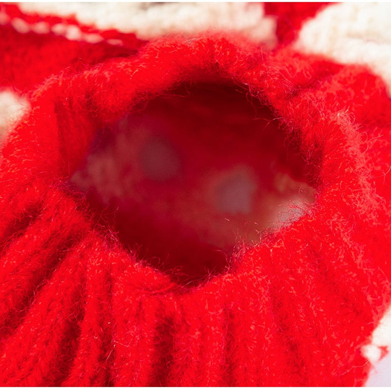 Autumn And Winter Dog Clothing, Warm, Hollowed-out Knitted Cherry Small Dog, Teddy Bichon, Cat Sweater, Pet Clothing