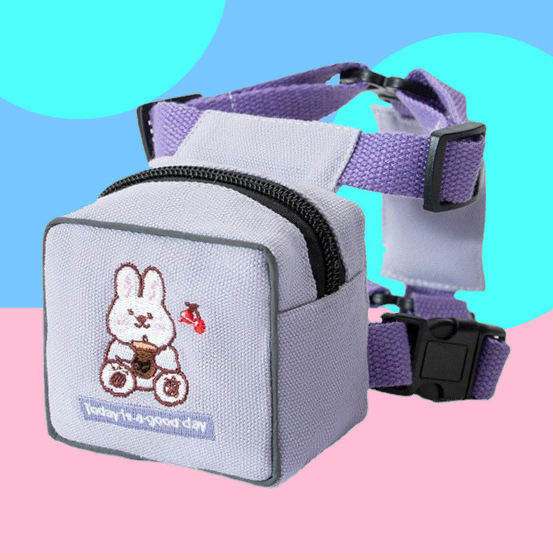 Korean Embroidery Pet Backpack Hand Holding Rope