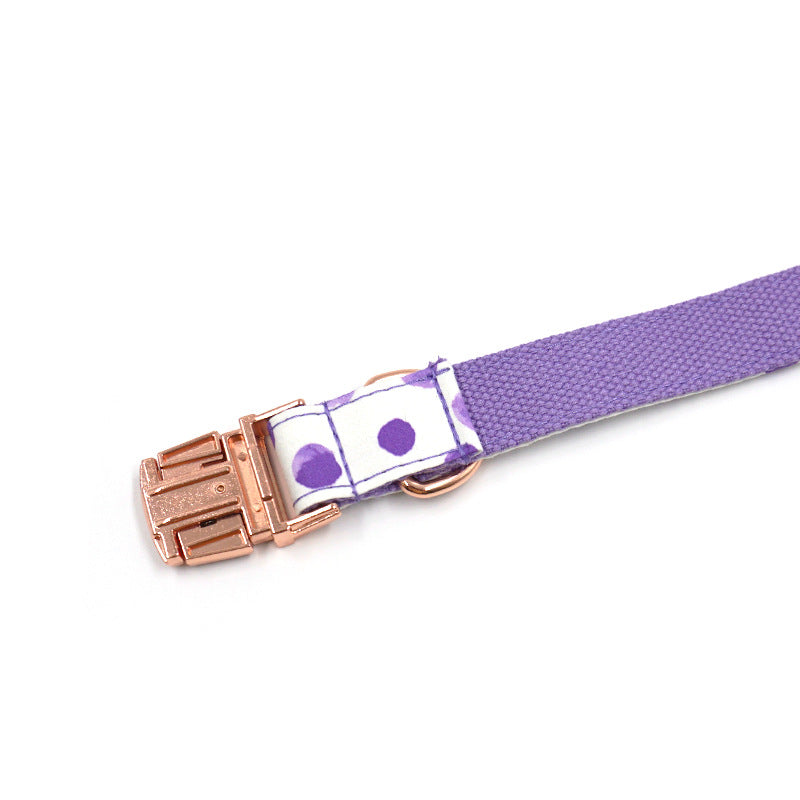 INS Wind Purple Polka Dot Pet Collar