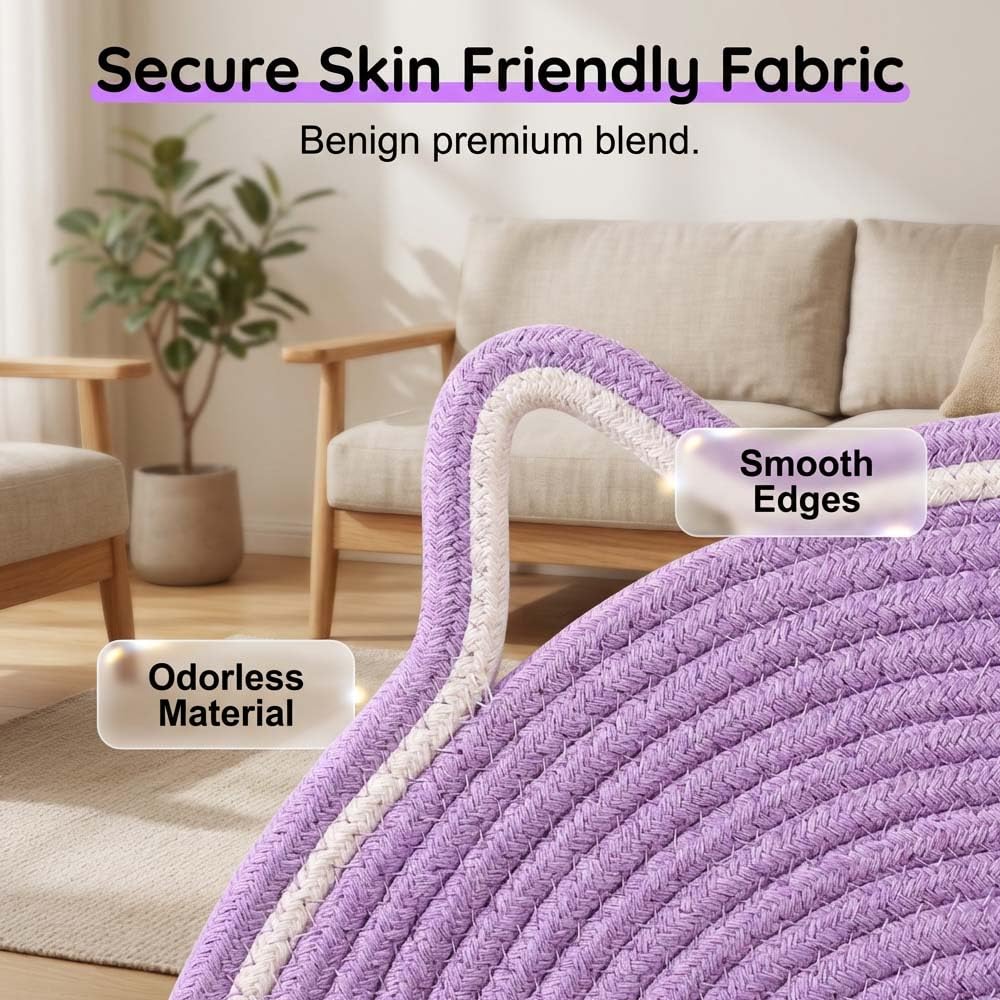 Cat Scratch Pad For Indoor Cats Kitten Round Cat Scratcher Pad, Woven Cotton Rope Cat Scratching Mat, Couch Protector For Wall, Furniture, Carpets
