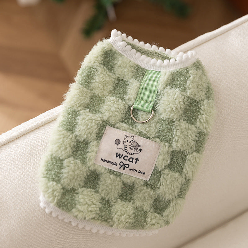 Autumn And Winter Korean Version New Dog Cute Cartoon Little Bear Sportswear Cat Teddy Pet Clothing