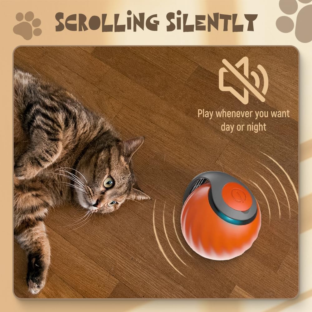Interactive Cat Toys Balls For Indoor Cats Dogs Rolling Ball Motion Activate Rolling Ball With Touch Control Interactive Self Moving Balls Toys For