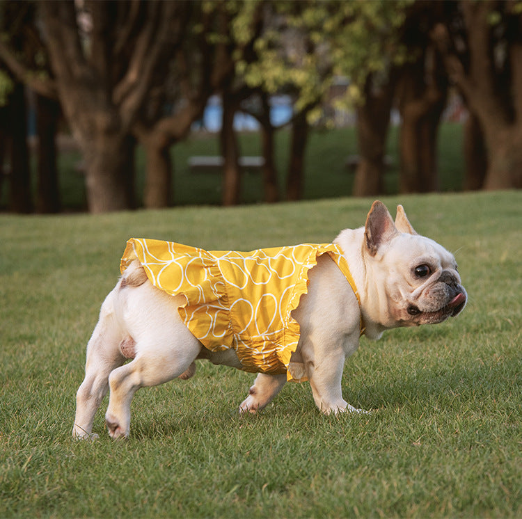 Pet Clothes Dress Cotton Cartoon Print Spring