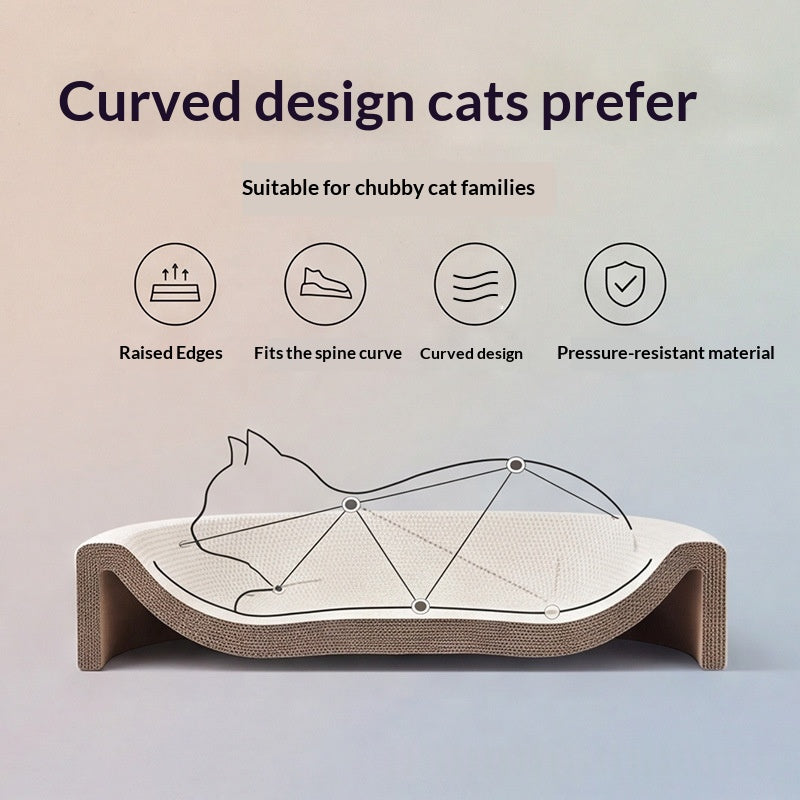 White Cardboard Scratching Board Corrugated Cat Bed