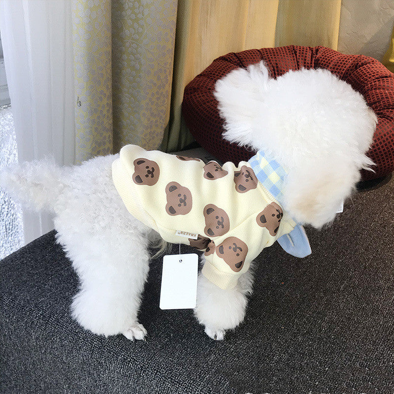 EBAERR Pet Plus Velvet Cute Bear Sweater