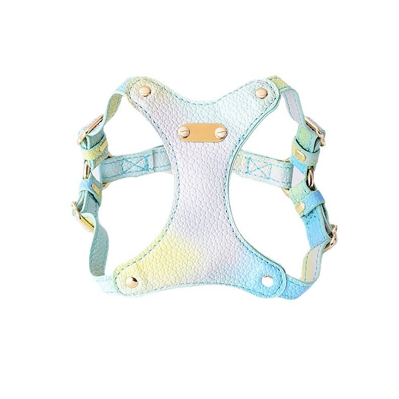 Colorful Leather Cat Strap Pulling Rope