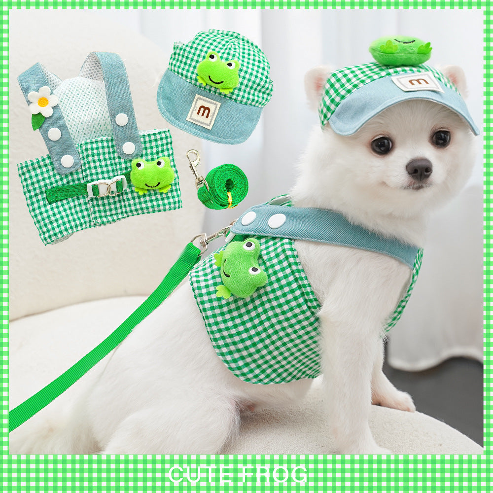 Frog Pet Harness Traction Cat Rope Suit