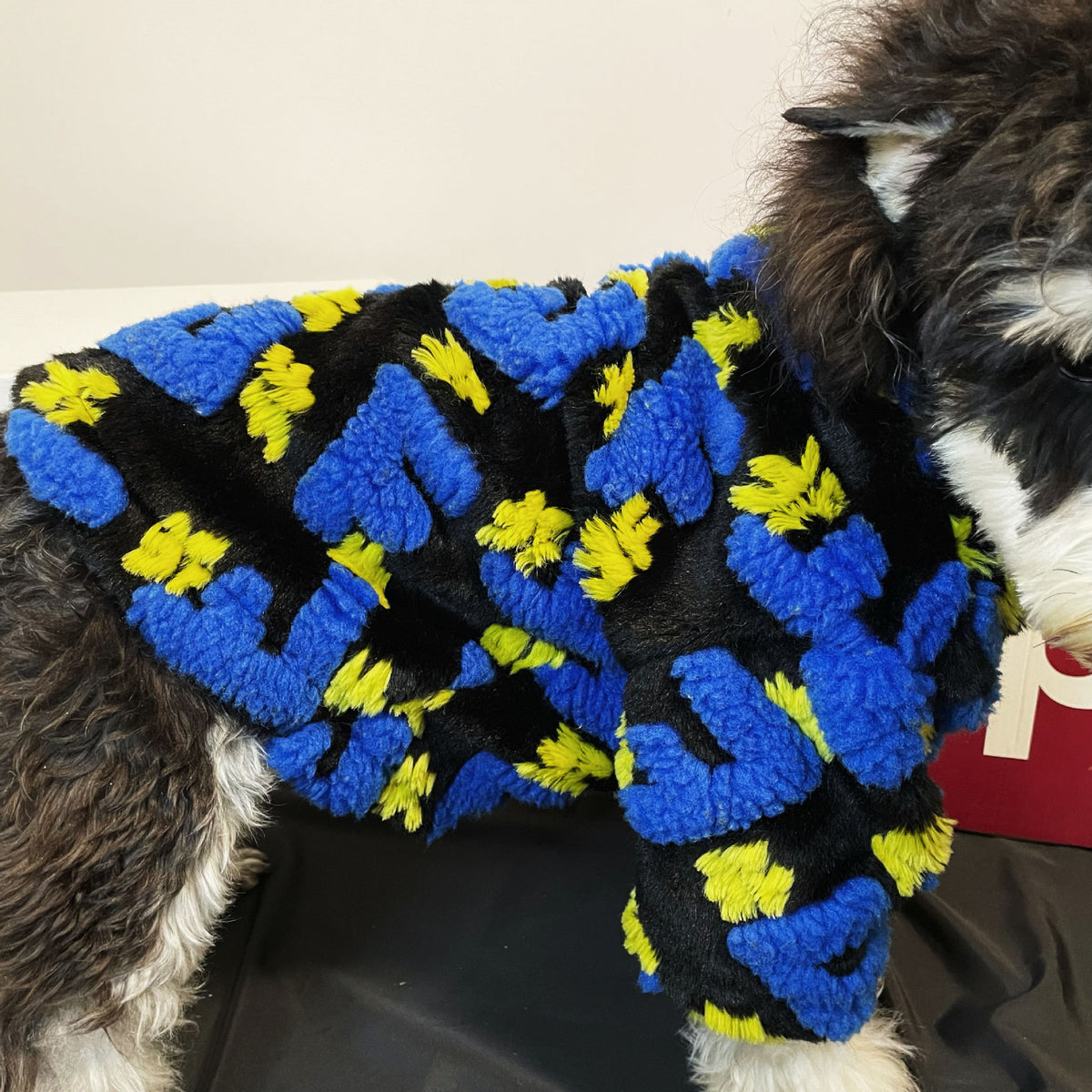 Pet Autumn And Winter Alphabet Lamb Jacquard Fleece Jacket