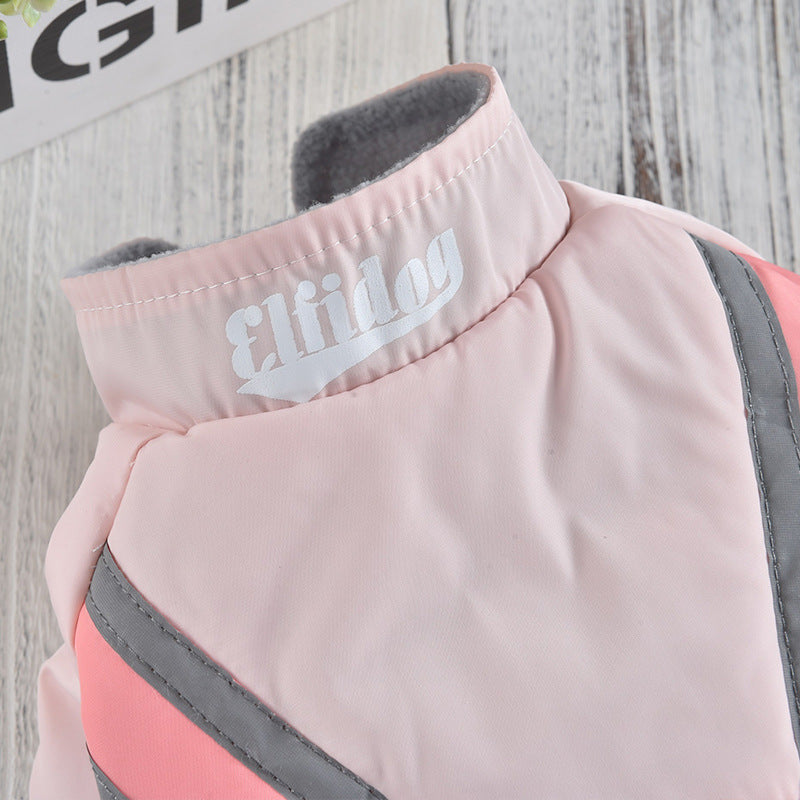 Puppy Reflective Strip Stitching Jacket Clothing